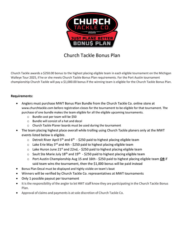 Church Tackle Just Plane Better Bonus Plan (MWT Bundle)