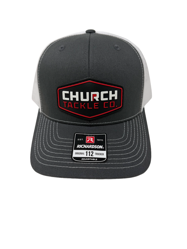 Charcoal Rubber Patch Hat with White Mesh